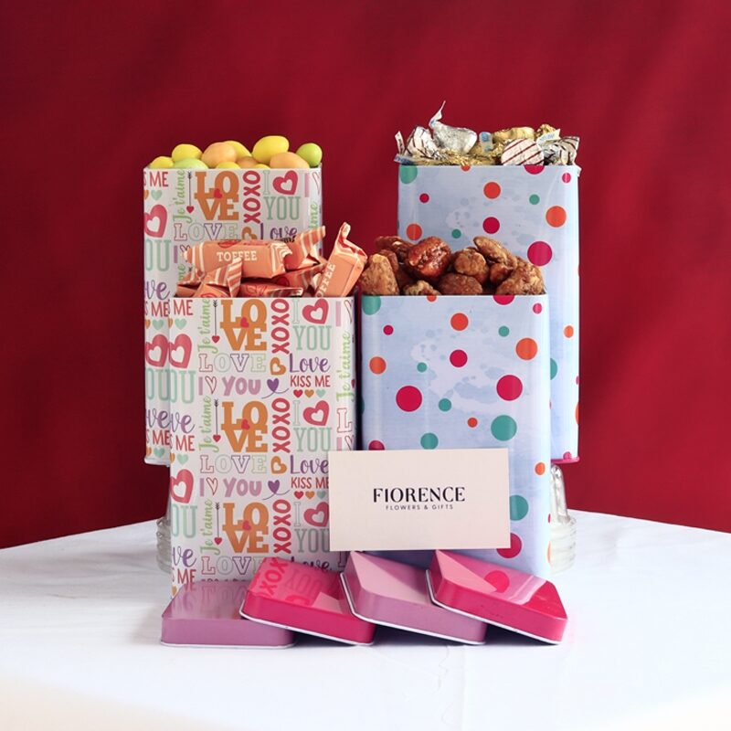 Deliciosa torre de regalo con nueces y caramelo