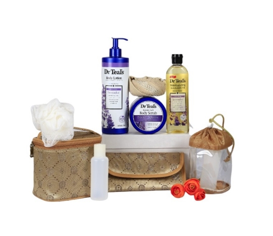 Dr. Teal's y juego de bolsas de cosméticos