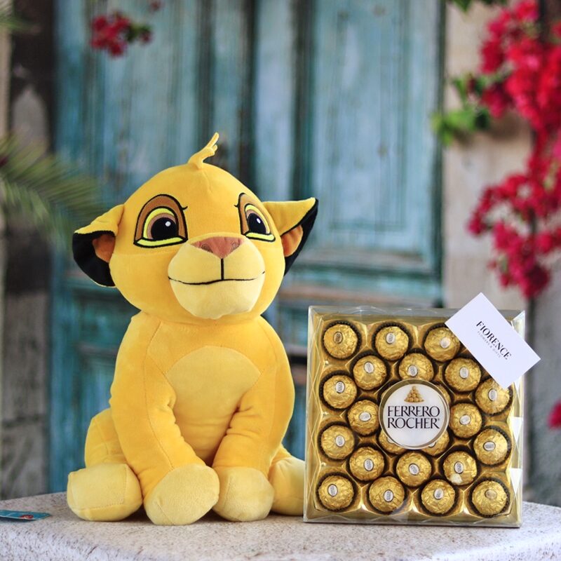 Peluche de Simba de "El Rey León" con chocolates