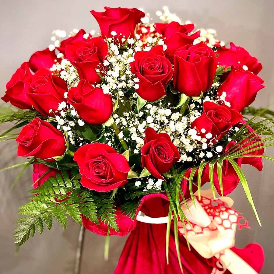 18 rosas importadas estilo italiano
