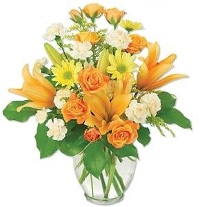 Jarrón con Lilium y Rosas