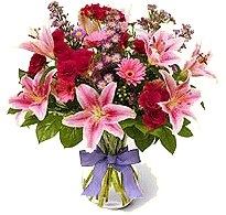 Jarrón con Rosas y Lilium