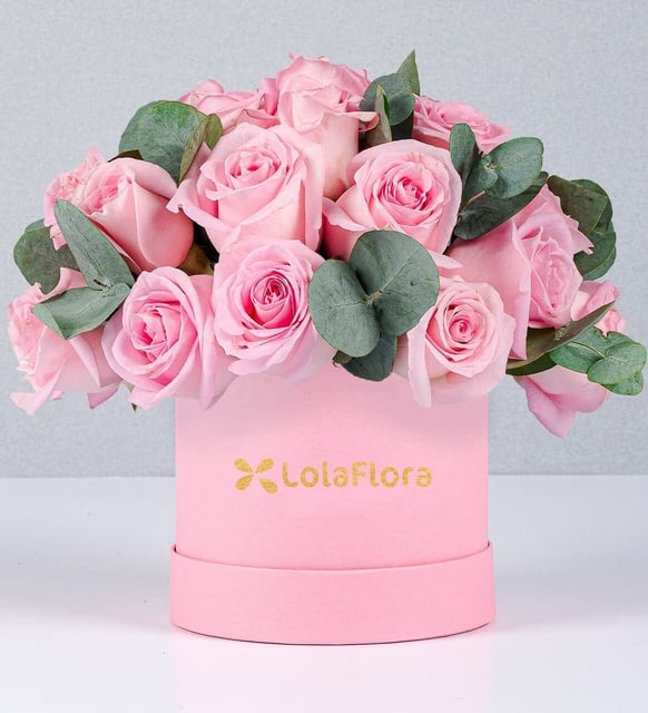 Caja De Rosas Rosadas