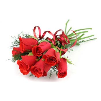 8 rosas rojas