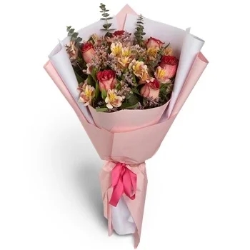 RAMO DE ROSAS Y ALSTROEMERIAS