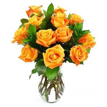 12 rosas naranjas (estándar)