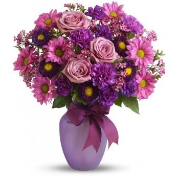 Flores mixtas moradas y rosadas (estándar)
