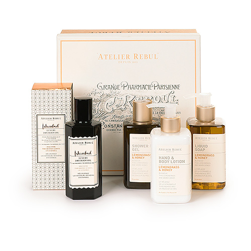 Atelier Rebul : Caja regalo Lemongrass &amp; Honey con aceite corporal