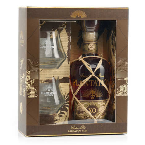 Caja regalo Plantation Rum XO 20 Aniversario (2 vasos)