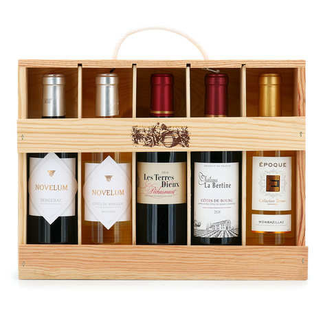 Caja de 5 vinos de Burdeos y Dordoña.