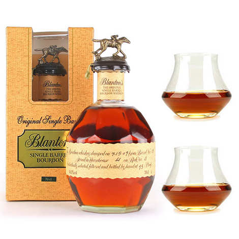 Whisky Blanton's Original single barrica bourbon 46,5% y sus 2 copas