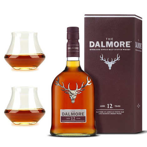 Whisky Dalmore 12 años 40% y surtido de 2 vasos