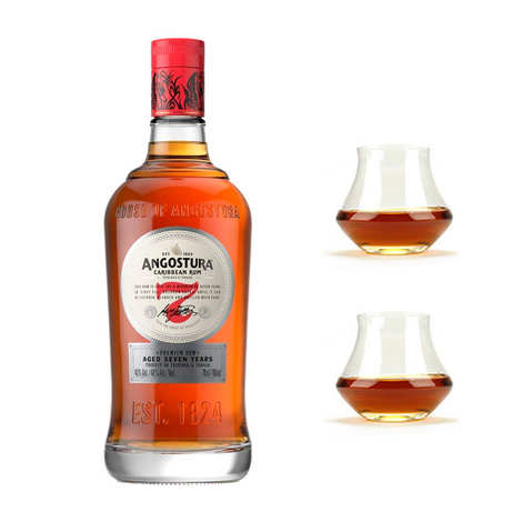 Angostura 7 YO - Ron de Trinidad &amp; Tobago 40% y 2 copas