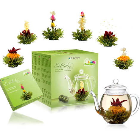 Set de regalo de tetera y flores de té verde Abloom