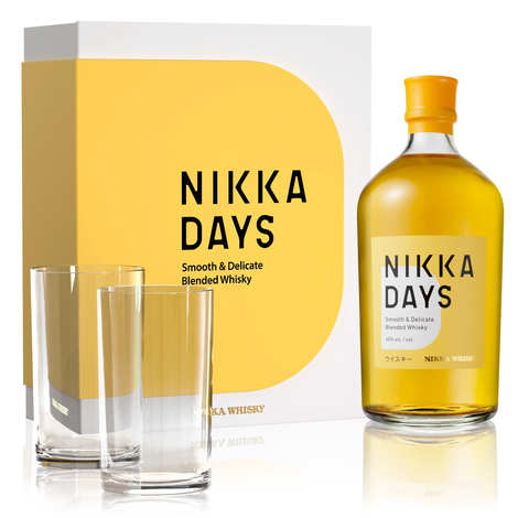 Estuche de regalo de whisky Nikka Days con 2 vasos