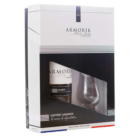 Estuche ARMORIK Classic + 2 vasos - Whisky Bretón 46