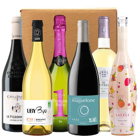 Caja descubrimiento de 6 botellas de vinos occitanos