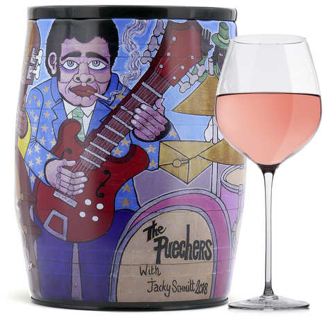 Puech Haut Le Benjamin en un babero Art Vino rosado - Jacky Schmitt