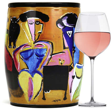 Puech Haut Le Benjamin en un Babero Arte Vino Rosado - Jorge Colomina