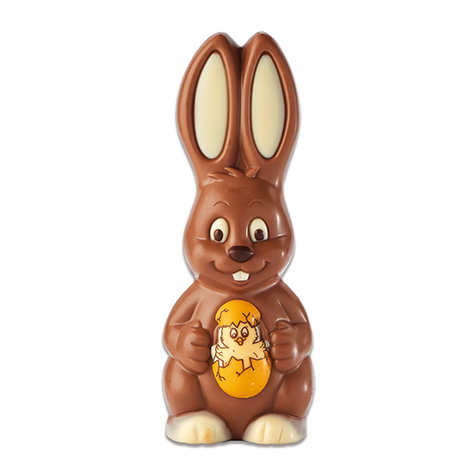 Milk chocolate rabbit with chick (125g rabbit)