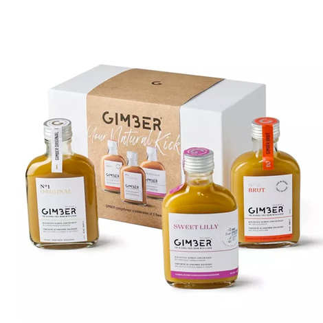 Caja sinfonía 3 recetas orgánicas de Gimber: N°1 Original, N°2 Brut y S°1 Sweet lilly