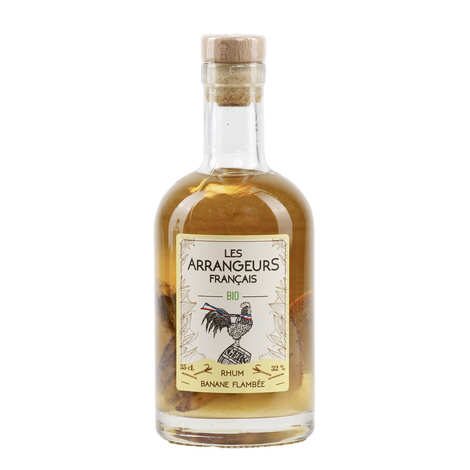 Ron orgánico aromatizado con plátano flambeado, 32% (botella de 35 cl)