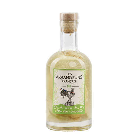 Ron orgánico infusionado con lima y jengibre, 32% (botella de 35 cl)