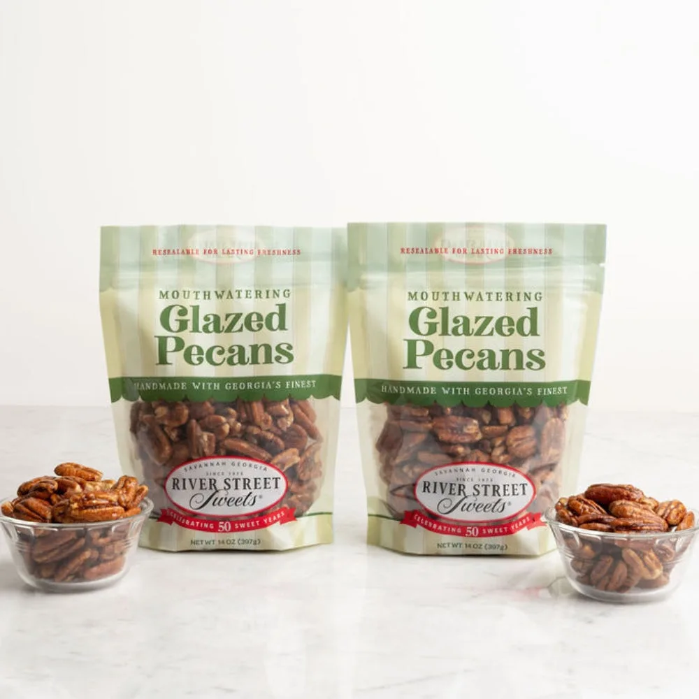 Paquete de bolsas de nueces pecanas glaseadas