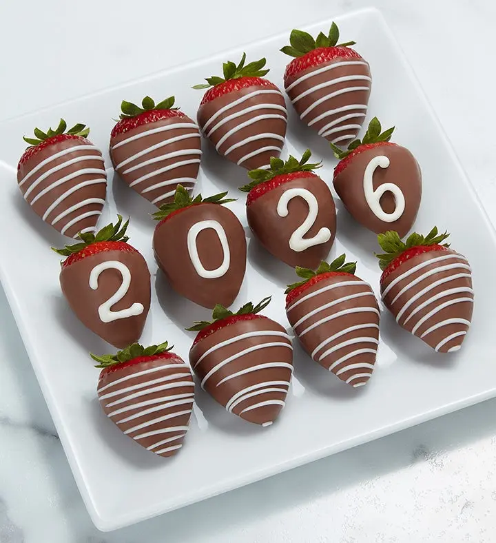 Fresas bañadas en chocolate con estrella