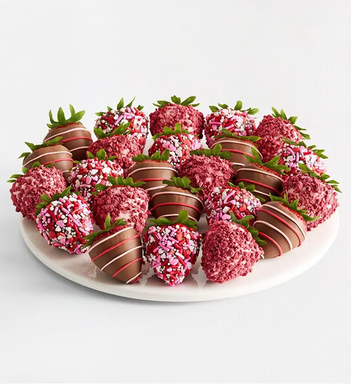 Fresas gourmet bañadas en chocolate y espolvoreadas con azúcar (media docena)