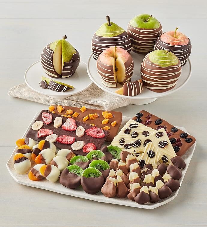 Fruta bañada en chocolate belga