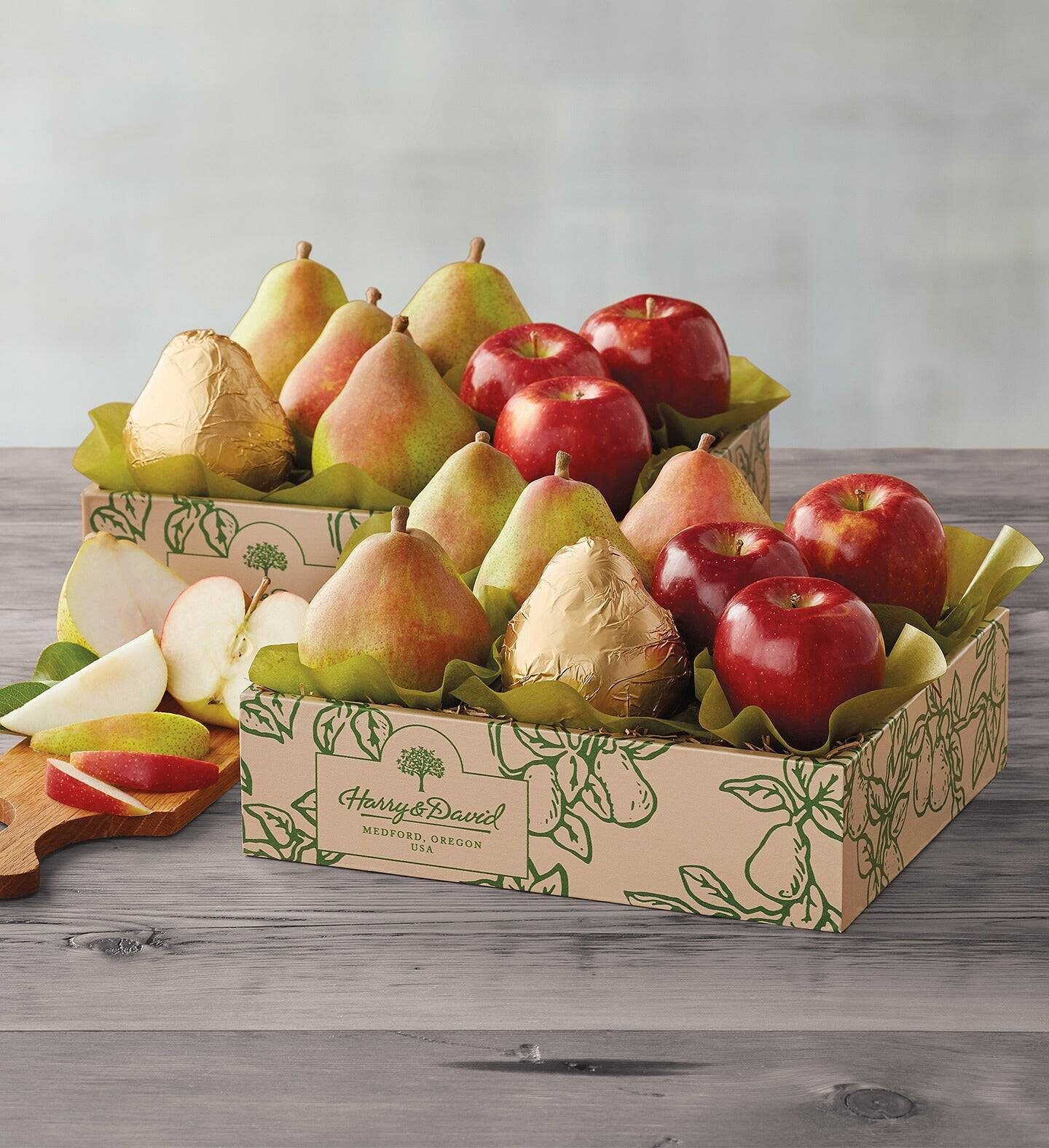 Dúo de regalo de peras y manzanas