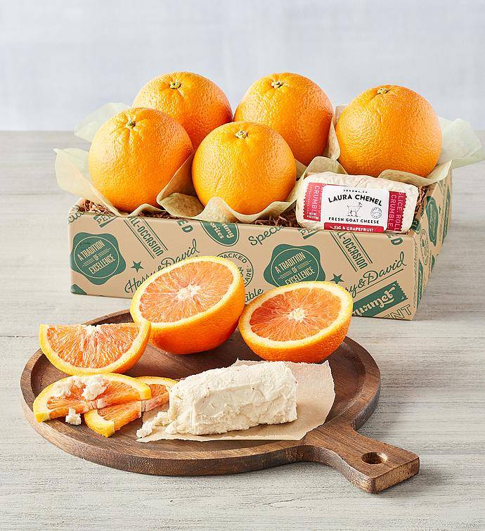 Naranjas Cara Cara y queso de cabra con higos y pomelo