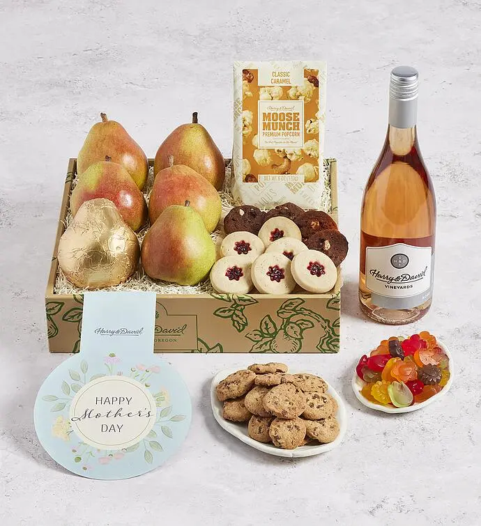 Caja de regalo de lujo para el Día de la Madre con vino.