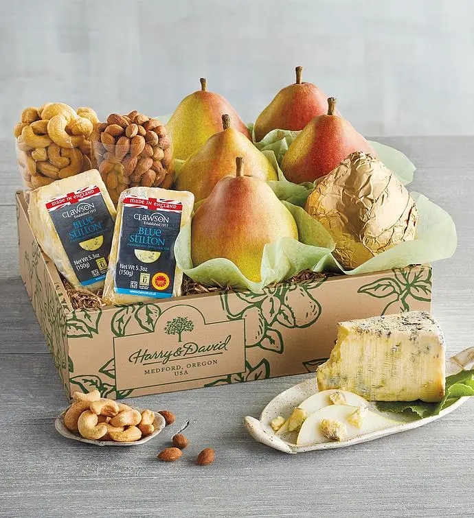 Caja de regalo de peras y queso Stilton