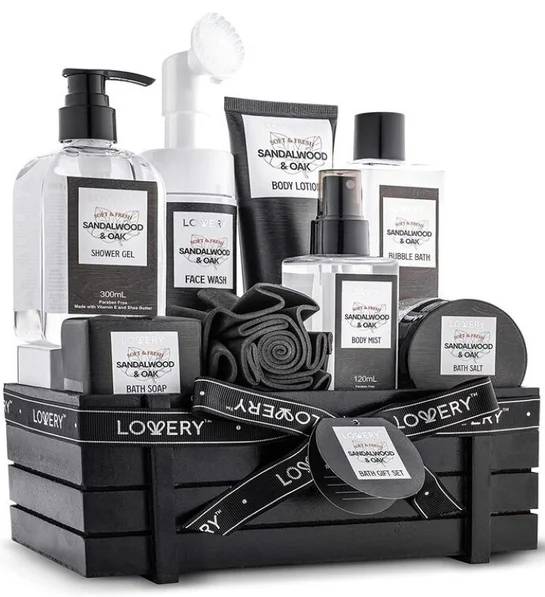 Kit de spa para hombre, juego de baño de sándalo y roble.