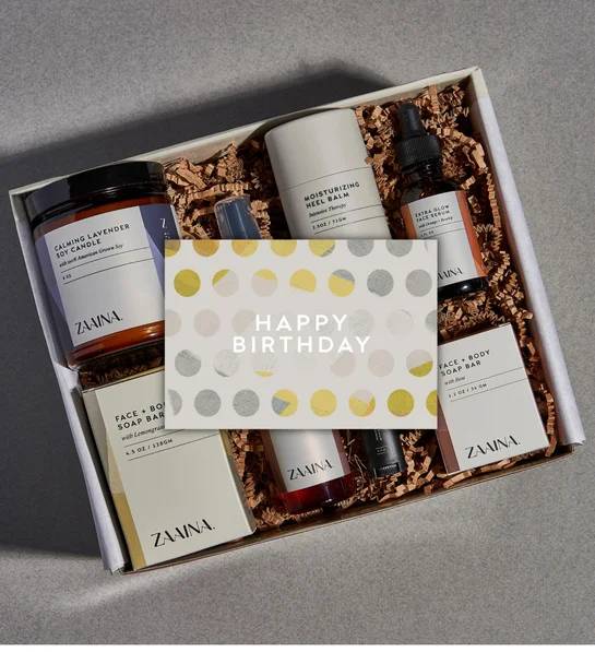 Caja de regalo de spa de feliz cumpleaños