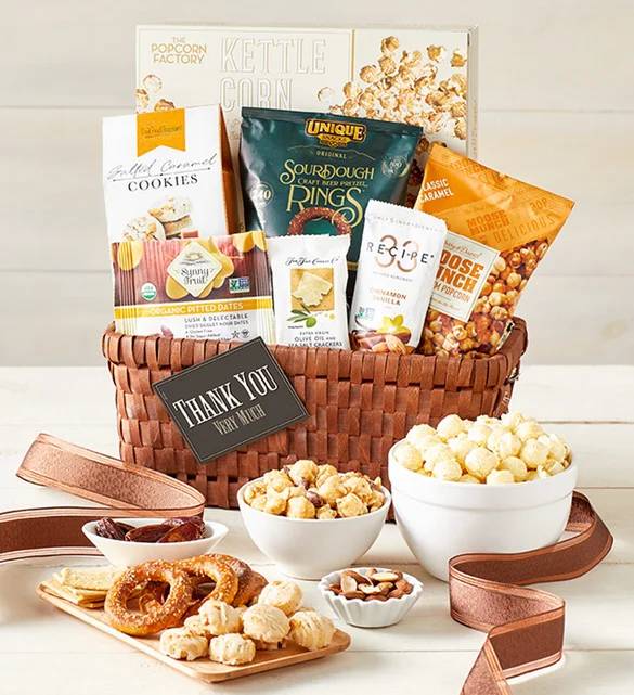Cesta de regalo gourmet clásica de agradecimiento (Cesta de regalo gourmet clásica de lujo de agradecimiento)
