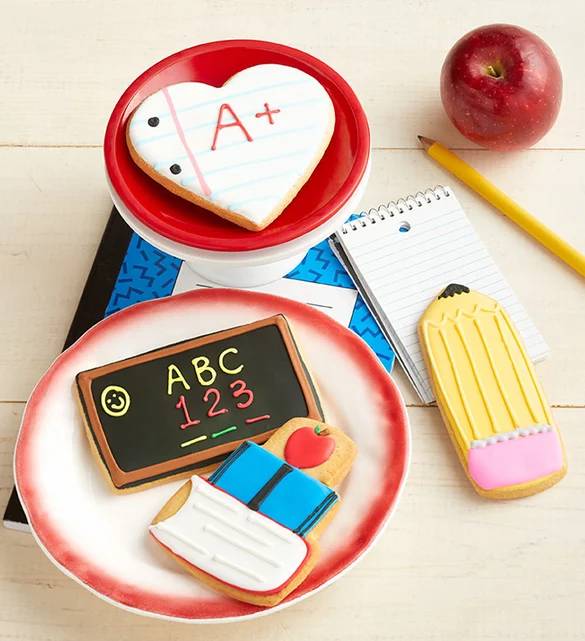Galletas artesanales glaseadas para la vuelta al cole (Galletas artesanales glaseadas ABC - juego de 4)