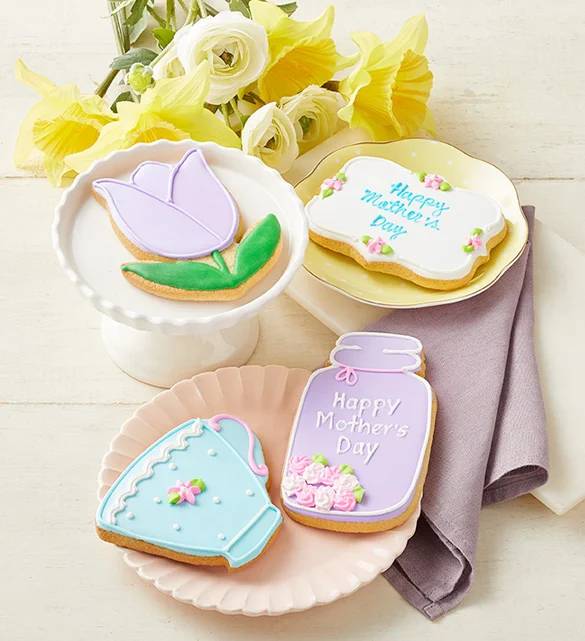 Galletas artesanales glaseadas para el Día de la Madre (Galletas artesanales glaseadas para la mejor mamá - juego de 4)