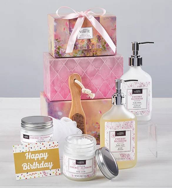 Feliz cumpleaños Cherry Blossom Pamper Her Spa Tower