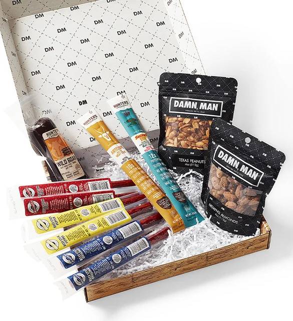 Caja de regalo de carnes exóticas y frutos secos