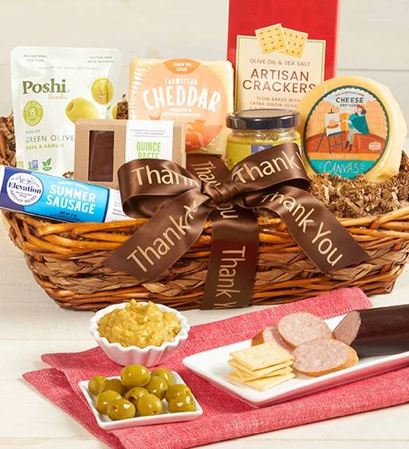 Gracias por la cesta de regalo Epicurean de carnes y quesos.
