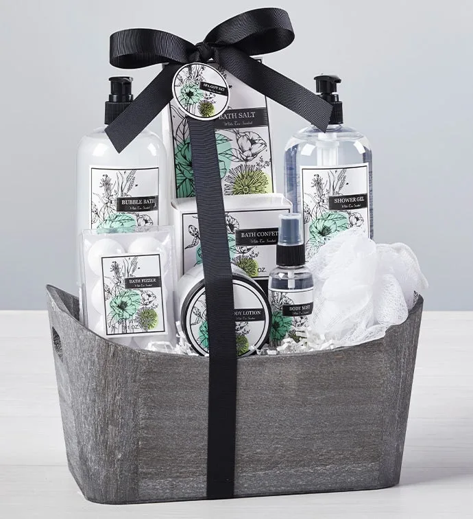 Cesta de spa de té blanco
