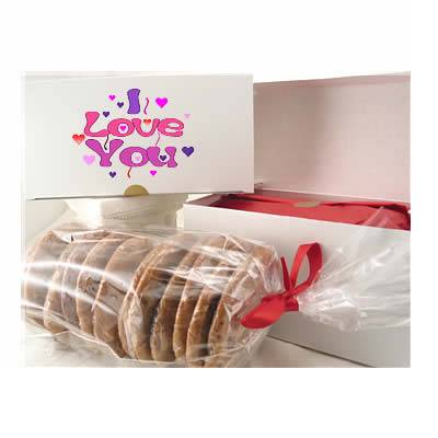 Caja de regalo de galletas gourmet sin gluten "I Love You" (1/2 docena)