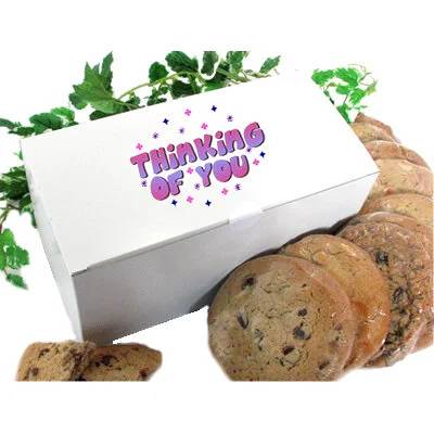 Caja de regalo de galletas sin gluten "Pensando en ti" (1/2 docena)