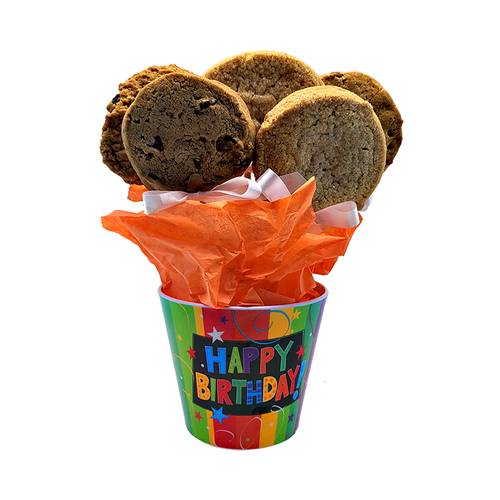 Maceta con forma de galleta gourmet de cumpleaños (1/2 docena)