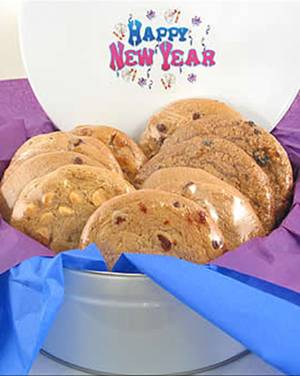 Lata de galletas gourmet de Año Nuevo (1 docena)