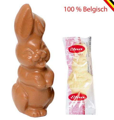 4 piezas de chocolate Laughing Bunny Callebaut de 12 cm (M, W, D) y Guymauve