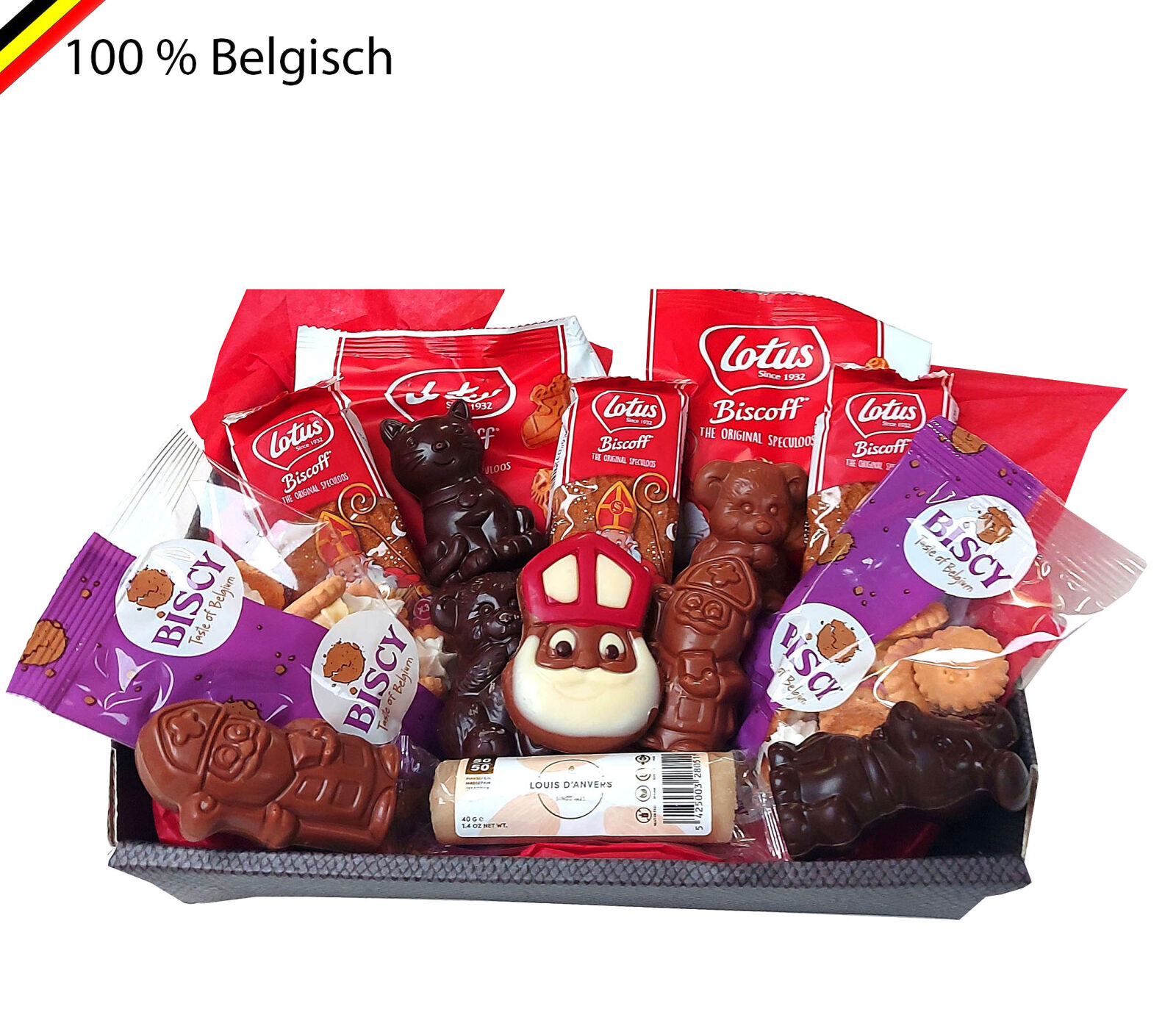 Cesta de San Nicolás con golosinas para regalar
